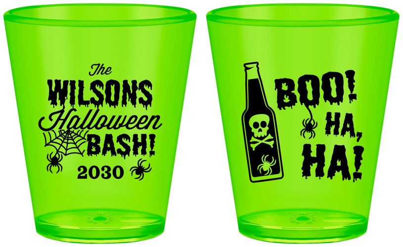 Custom Halloween Plastic Shot Glasses - Boo Skeleton | 250078