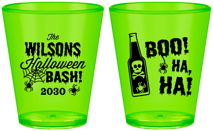 Custom Halloween Plastic Shot Glasses - Boo Skeleton | 250078