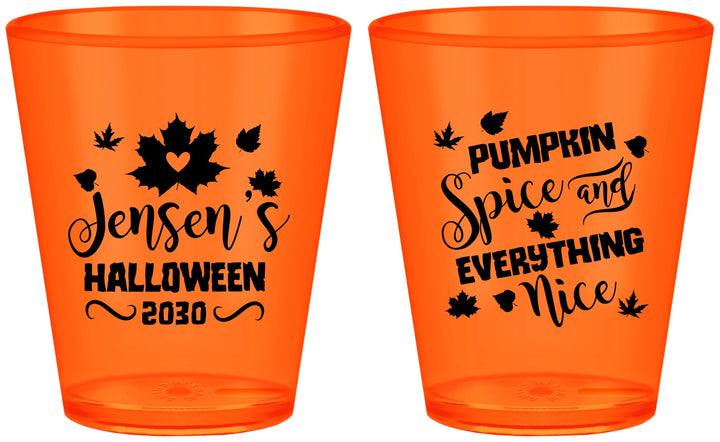 Custom Halloween Plastic Shot Glasses - Pumpkin | 250080