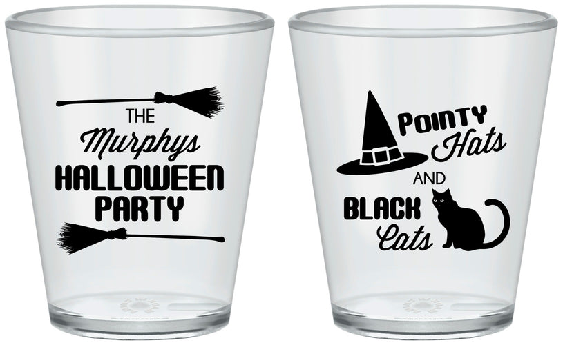 Custom Halloween Plastic Shot Glasses - Black Cats | 250087