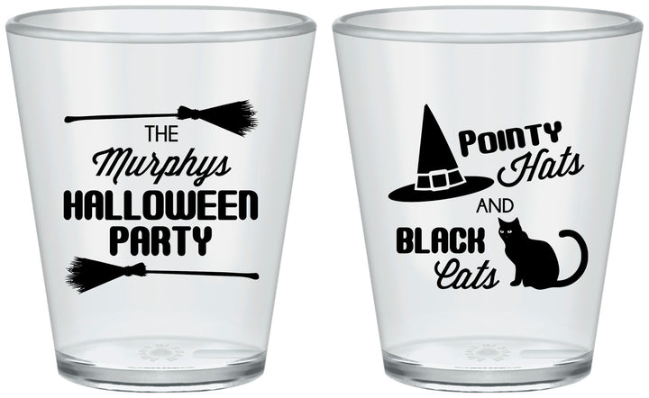 Custom Halloween Plastic Shot Glasses - Black Cats | 250087