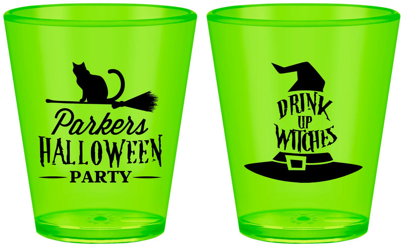 Custom Halloween Plastic Shot Glasses - Drink Up Witches | 250094