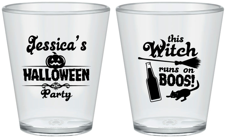 Custom Halloween Plastic Shot Glasses - Witch Boos | 250097