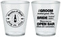 Custom Wedding Plastic Shot Glasses - Groom Bride Open Bar | 253