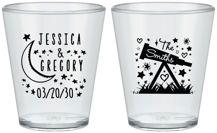 Custom Wedding Plastic Shot Glasses - Telescope | 255