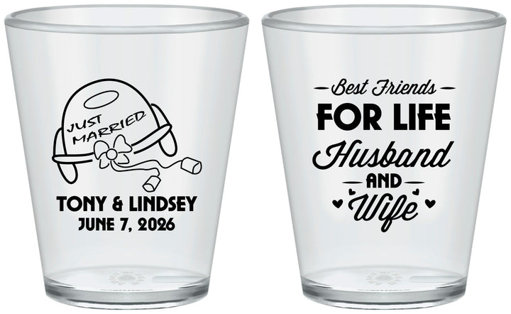 Custom Wedding Plastic Shot Glasses - Best Friends For Life | 256