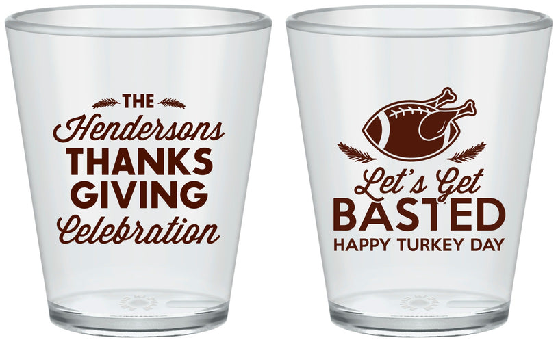 Custom Thanksgiving Plastic Shot Glasses - Lets Get Basted | 260003
