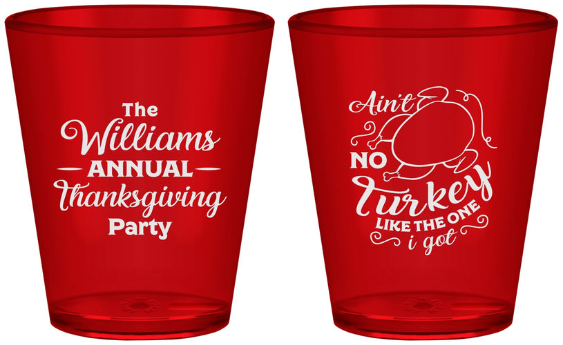 Custom Thanksgiving Plastic Shot Glasses - Turkey | 260005