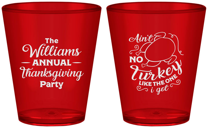 Custom Thanksgiving Plastic Shot Glasses - Turkey | 260005