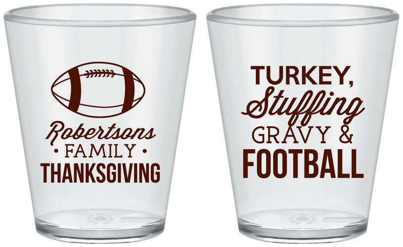 Custom Thanksgiving Plastic Shot Glasses - Football Turkey | 260010