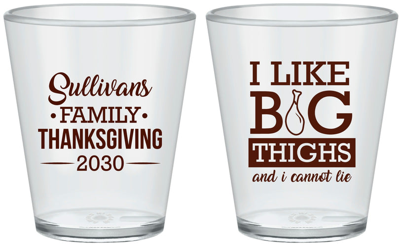 Custom Thanksgiving Plastic Shot Glasses - Big Thighs | 260011