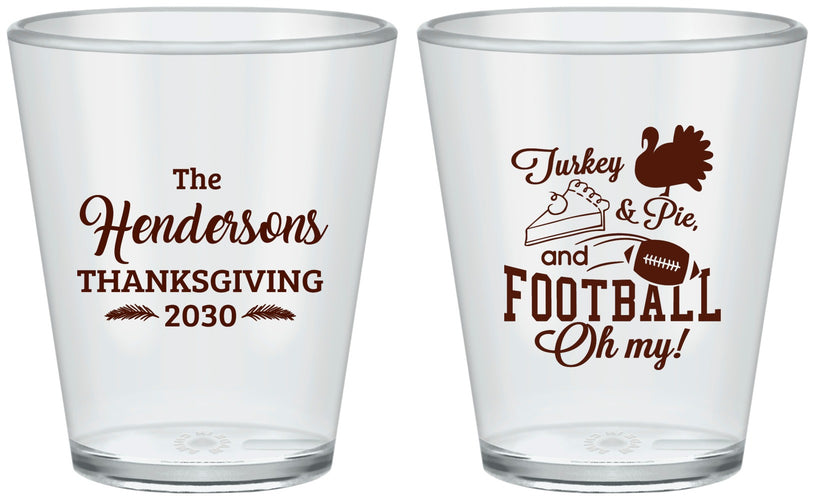 Custom Thanksgiving Plastic Shot Glasses - Football Turkey | 260014