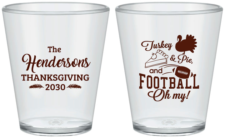 Custom Thanksgiving Plastic Shot Glasses - Football Turkey | 260014