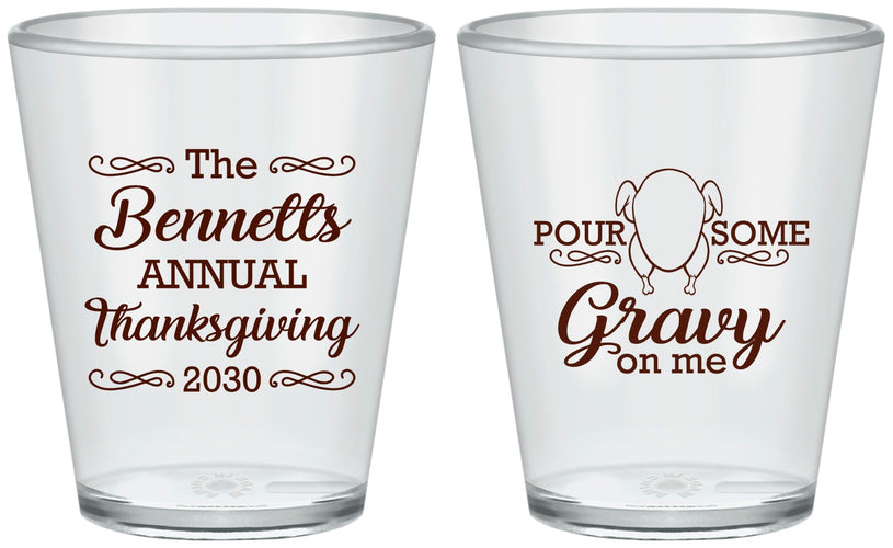 Custom Thanksgiving Plastic Shot Glasses - Turkey Gravy | 260015