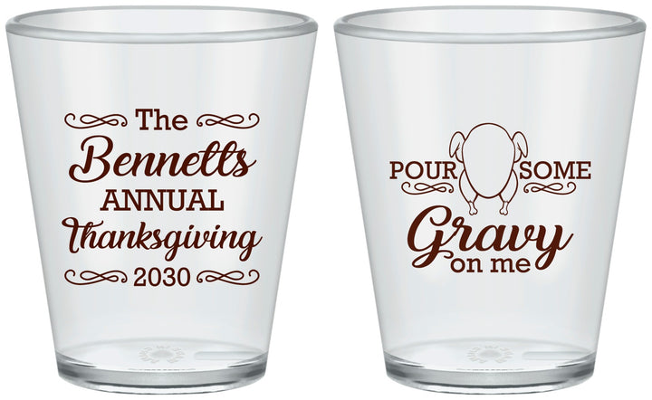 Custom Thanksgiving Plastic Shot Glasses - Turkey Gravy | 260015