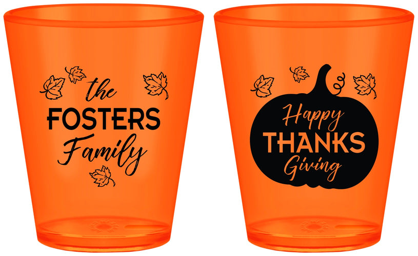 Custom Thanksgiving Plastic Shot Glasses - Pumpkin | 260016