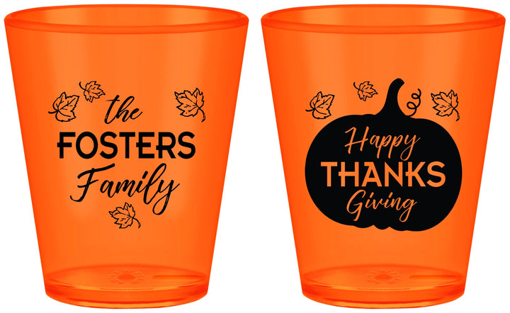 Custom Thanksgiving Plastic Shot Glasses - Pumpkin | 260016