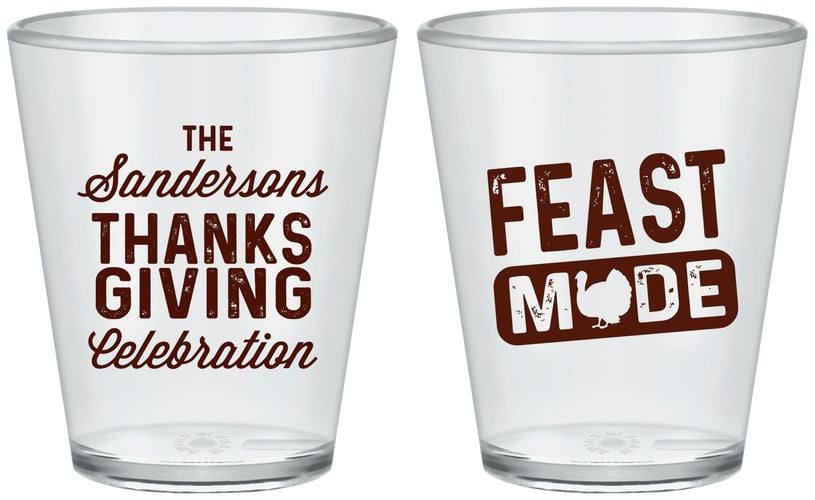 Custom Thanksgiving Plastic Shot Glasses - Feast Mode | 260019