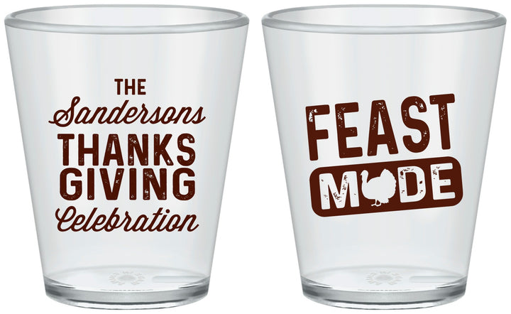 Custom Thanksgiving Plastic Shot Glasses - Feast Mode | 260019