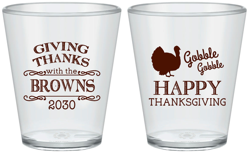 Custom Thanksgiving Plastic Shot Glasses - Gobble Gobble | 260022