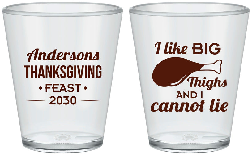 Custom Thanksgiving Plastic Shot Glasses - Big Thighs | 260023