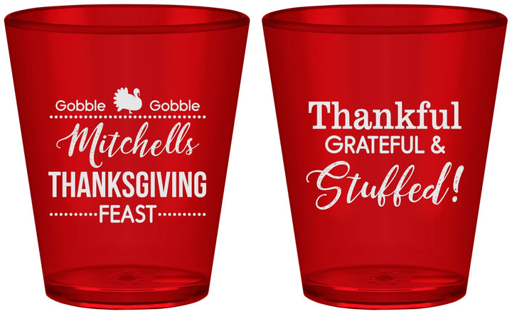 Custom Thanksgiving Plastic Shot Glasses - Thankful Stuffed | 260029
