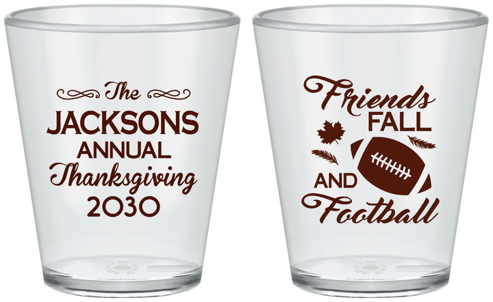Custom Thanksgiving Plastic Shot Glasses - Football | 260031
