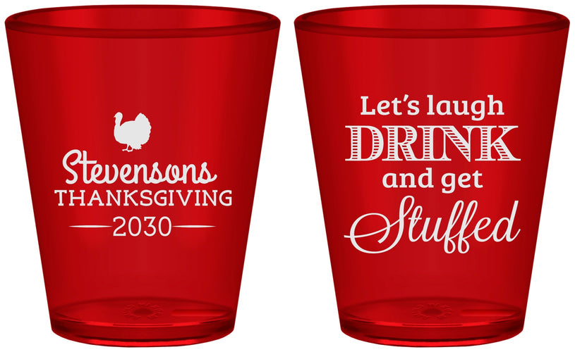 Custom Thanksgiving Plastic Shot Glasses - Turkey Stuffed | 260037
