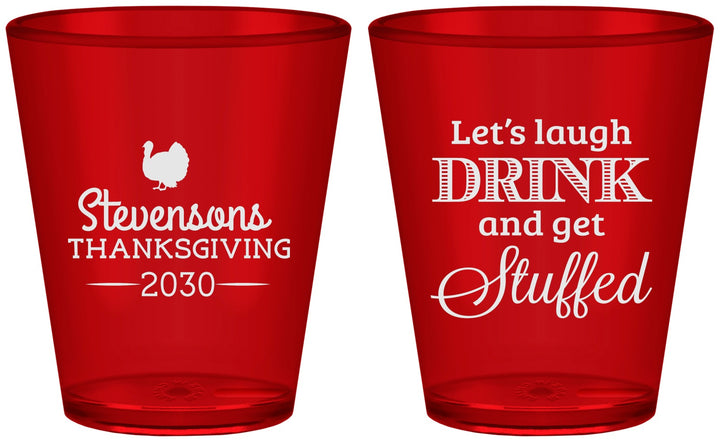 Custom Thanksgiving Plastic Shot Glasses - Turkey Stuffed | 260037