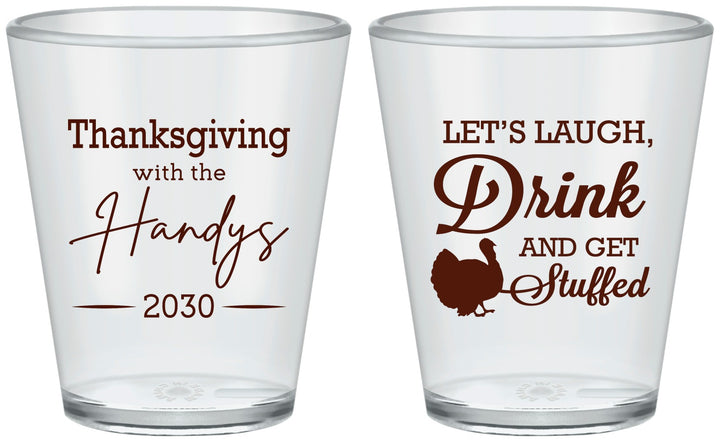 Custom Thanksgiving Plastic Shot Glasses - Turkey Stuffed | 260038