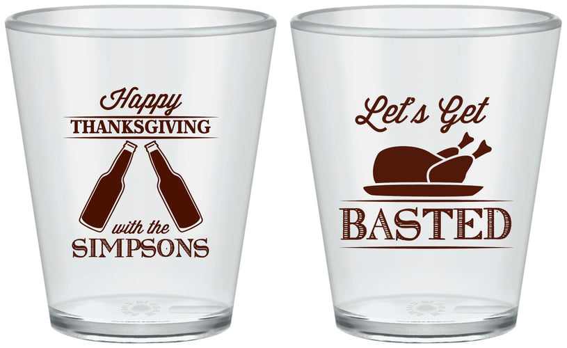 Custom Thanksgiving Plastic Shot Glasses - Lets Get Basted | 260039