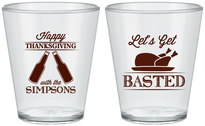 Custom Thanksgiving Plastic Shot Glasses - Lets Get Basted | 260039