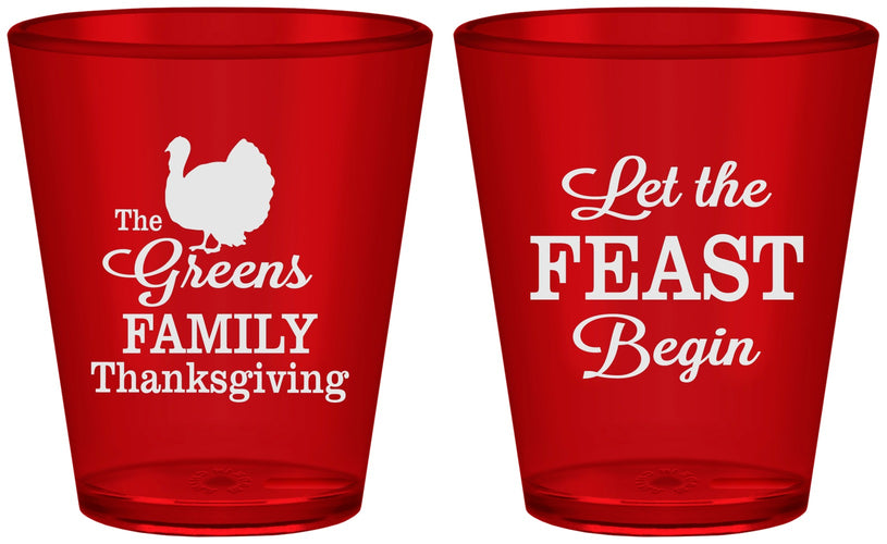Custom Thanksgiving Plastic Shot Glasses - Let The Feast Begin | 260041