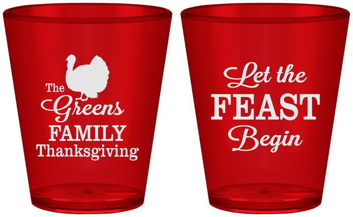 Custom Thanksgiving Plastic Shot Glasses - Let The Feast Begin | 260041
