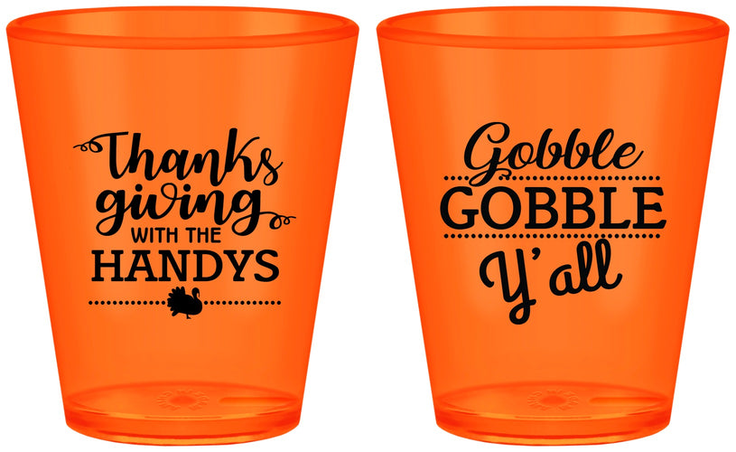 Custom Thanksgiving Plastic Shot Glasses - Gobble Gobble | 260044