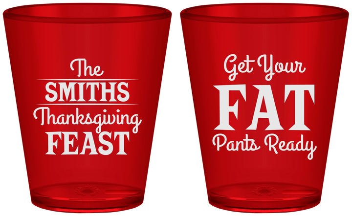 Custom Thanksgiving Plastic Shot Glasses - Fat Pants Ready | 260045
