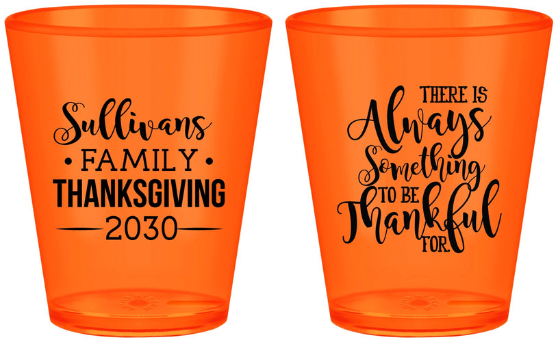 Custom Thanksgiving Plastic Shot Glasses - Thankful | 260048