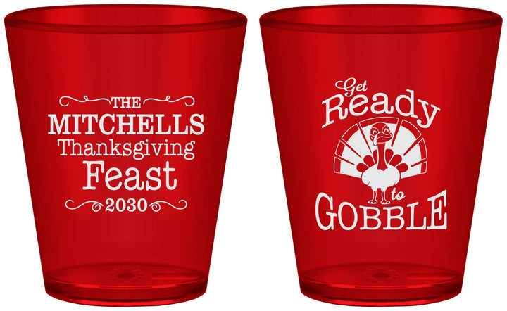 Custom Thanksgiving Plastic Shot Glasses - Turkey Gobble | 260049