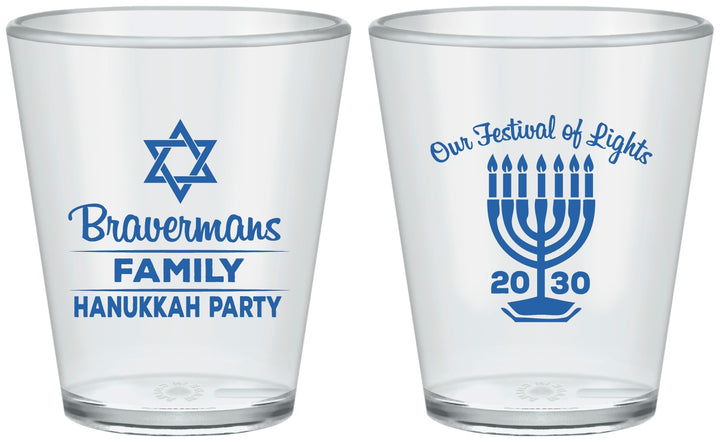 Custom Hanukkah Plastic Shot Glasses - Festival Of Lights | 270005