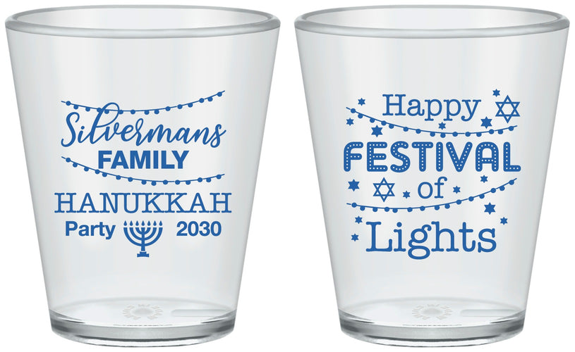 Custom Hanukkah Plastic Shot Glasses - Festival Of Lights | 270006