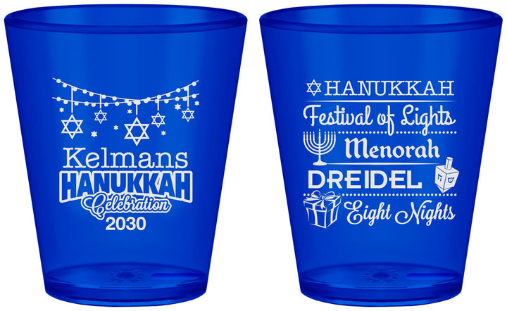 Custom Hanukkah Plastic Shot Glasses - Festival Of Lights | 270007