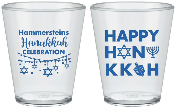 Custom Hanukkah Plastic Shot Glasses - Jewish | 270009