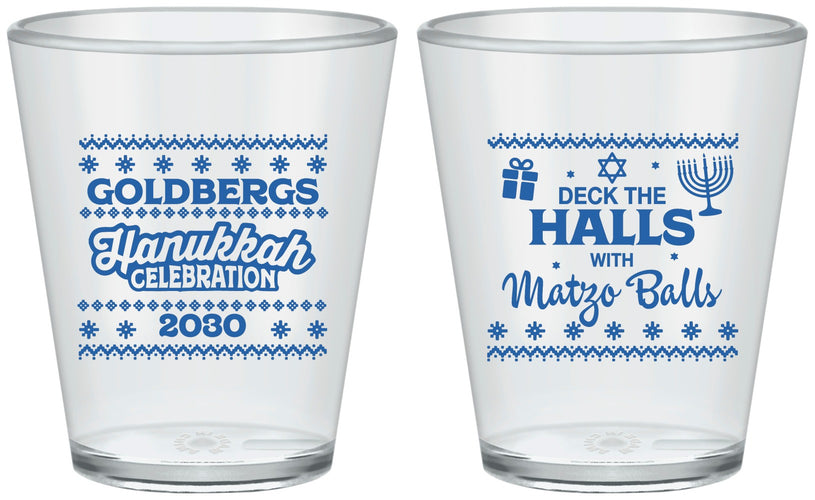Custom Hanukkah Plastic Shot Glasses - Matzo Balls | 270029