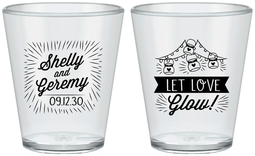 Custom Wedding Plastic Shot Glasses - Let Love Glow | 273
