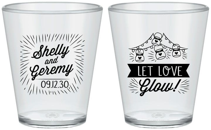 Custom Wedding Plastic Shot Glasses - Let Love Glow | 273