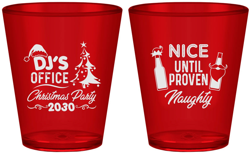 Custom Christmas Plastic Shot Glasses - Naughty Or Nice | 280000