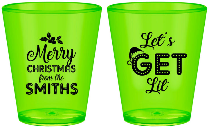 Custom Christmas Plastic Shot Glasses - Lets Get Lit | 280001