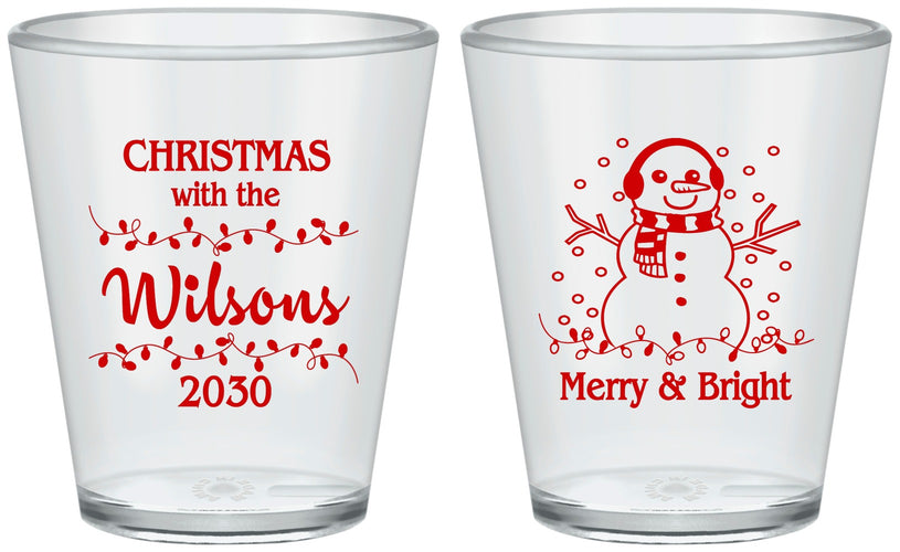 Custom Christmas Plastic Shot Glasses - Snowman | 280002