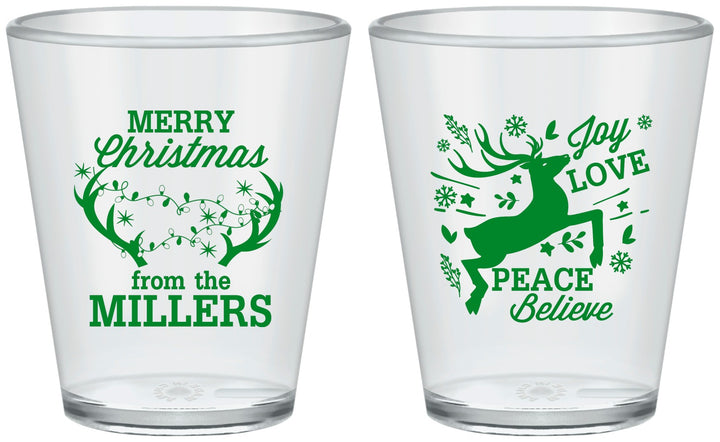 Custom Christmas Plastic Shot Glasses - Reindeer | 280003