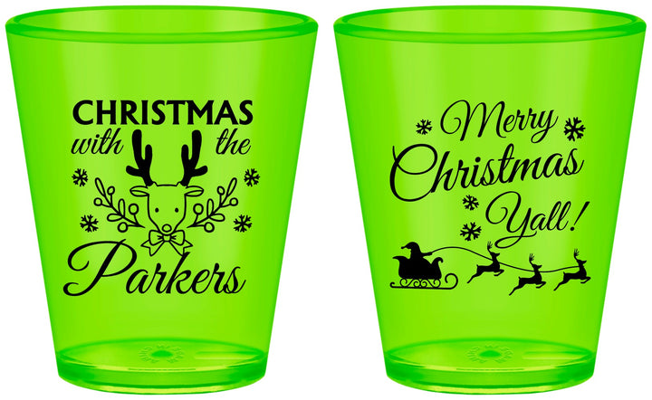 Custom Christmas Plastic Shot Glasses - Reindeer | 280005
